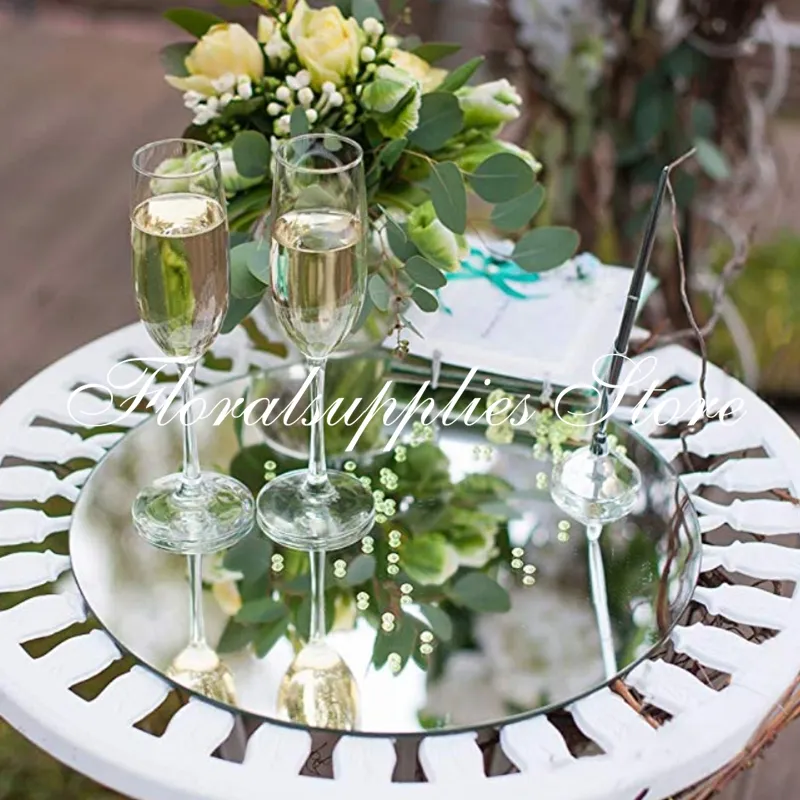 Center Pieces Round Mirror Plate For Wedding Good Quality Wedding