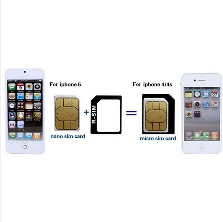 4 In 1 Noosy Nano Mikro SIM Kart Adaptörü iPhone Için Çıkar Pin XS X 8 7 Perakende Kutusu ile 6 s 6 Artı 500 setleri