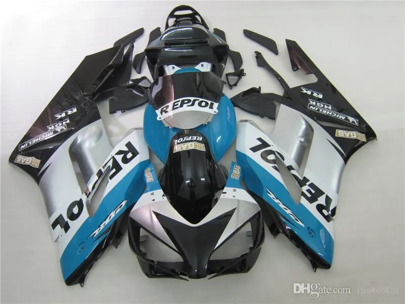 혼다 CBR1000RR 2004 2005 블루 실버 블랙 주입 오토바이 페어링 키트 CBR1000RR에 대한 ABS 플라스틱 페어링 04 05 OT49