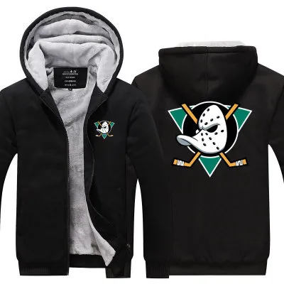 winter hoody Mighty Ducks of Anaheim hockey Men women Thicken autumn Hoodies clothes sweatshirts Zipper jacket fleece hoodie streetwear