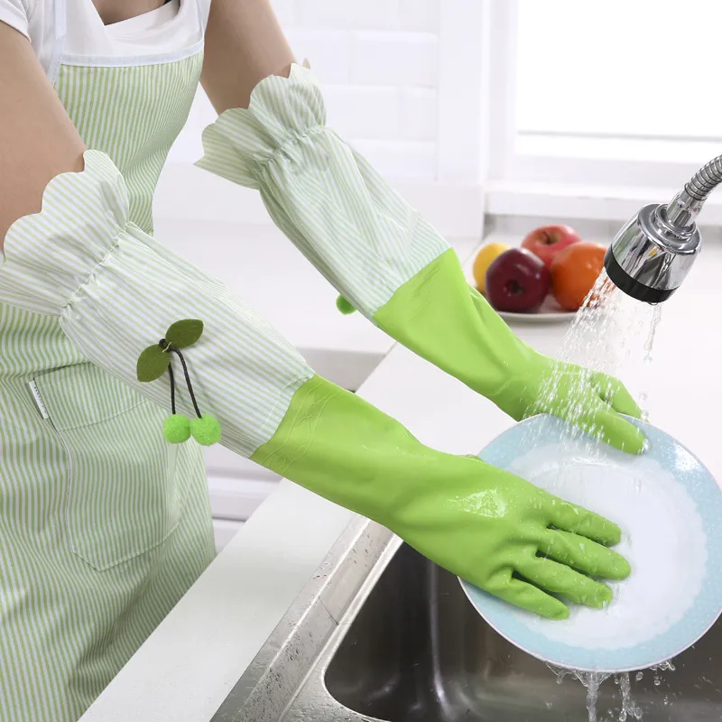 Decorative rubber kitchen shop gloves