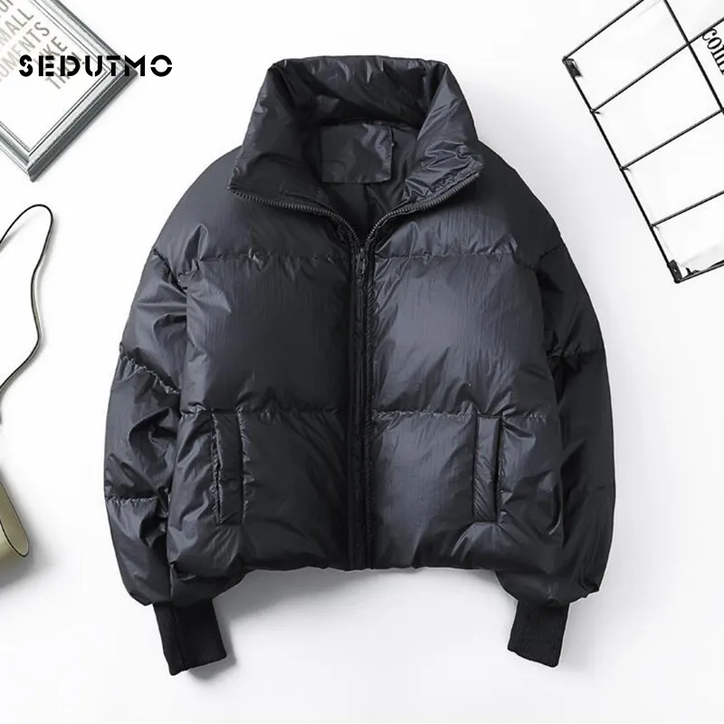 SEDUTMO Winter Women Duck Down Jackets Oversize Coat Short Black Puffer Jacket Casual Autumn Parkas ED916