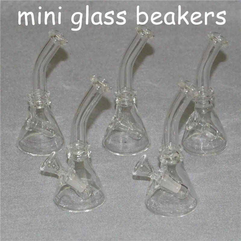 Mini narghilè Bicchiere di vetro Dab Rig Bong Bong inebriante Pipa ad acqua Piattaforme petrolifere Fumo di cera Tubi di gorgogliamento narghilè con ciotola da 10 mm