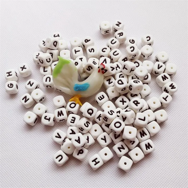 DIY Silicone English Letter Food Grade Beads Baby Bracelet Baby Chewing Jewelry Teethers Necklace Pacifier Clip