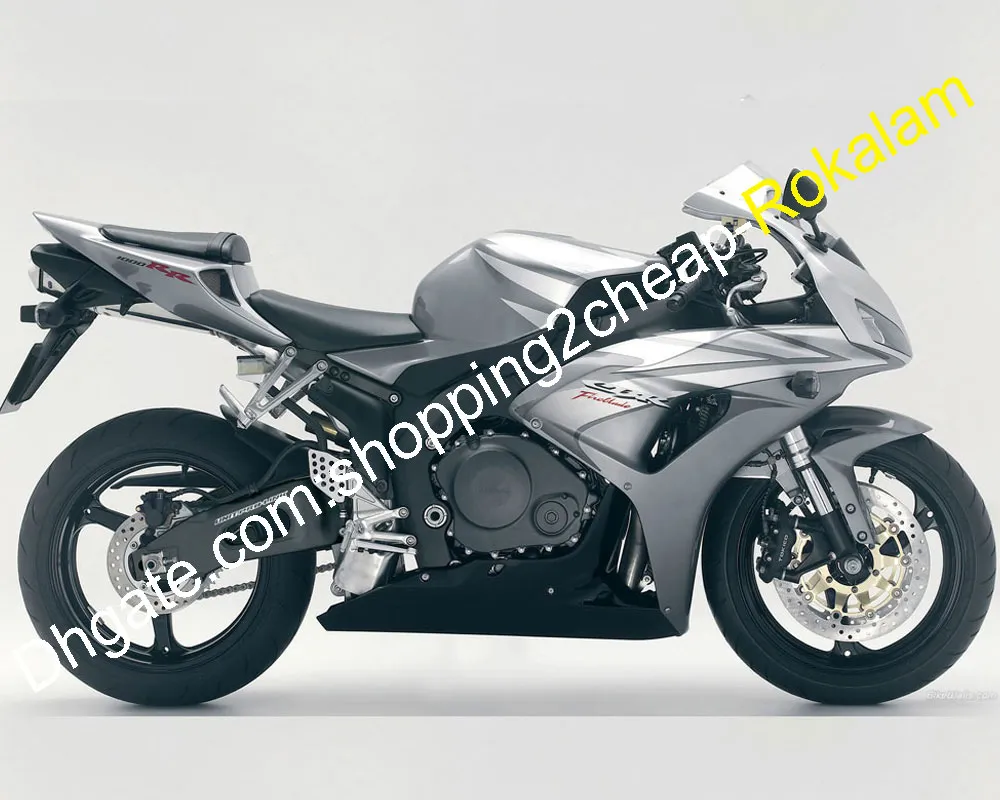 ホンダ カウリング CBR1000RR 2006 2007 CBR1000 RR シルバー グレー ブラック CBR 1000RR 06 07 オートバイフェアリングキット (射出成形)