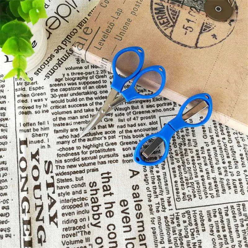 Portable Foldable Fishing Scissors Small Scissors Fishing Line Cutter Tools Outdoor Travel Collapsible Student Scissors CT0032