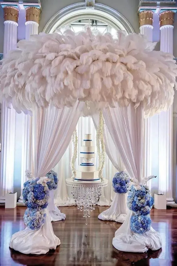 25 30 CM Natural White Ostrich Feathers Plume Centerpiece For Wedding Party  Table Decoration From Packageseller, $0.41