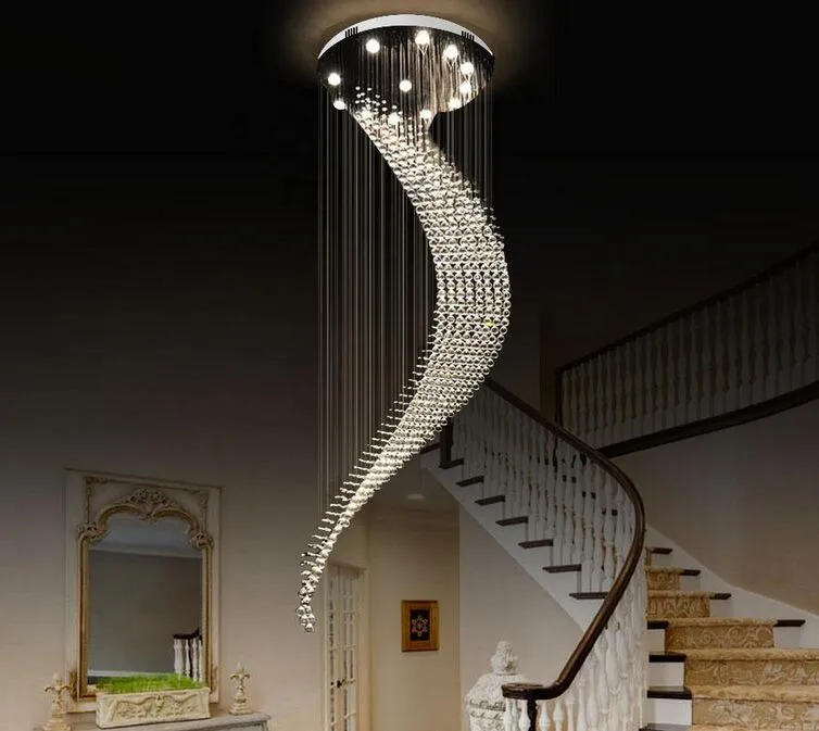 큰 달 모양 크리스탈 샹들리에 조명기구 현대 램프 거실 호텔 홀 실내 장식 긴 계단 펜던트 램프 MYY