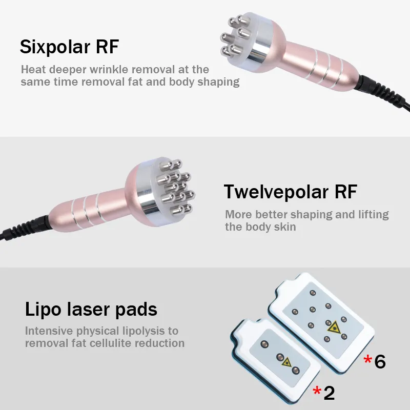 Multifunctional 6 in 1 ultrasonic cavitation radio frequency rf vacuum body cellulite slimming machine for sale