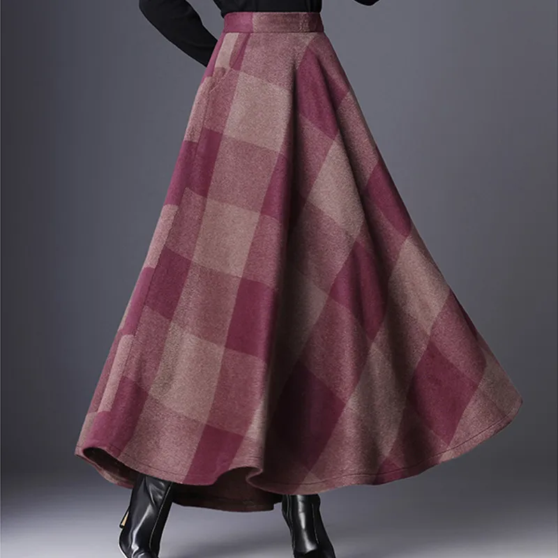 Vintage Woolen Maxi Wool Skirts For Winter For Women Long A Line Kilt In  Plus Size 3XL Perfect For Winter From Bearlittle, $30.8