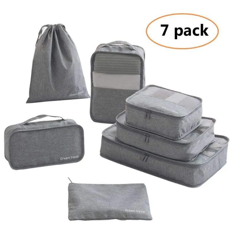 Packing Cubes Organizer Bags For Travel Accessories Packing Organizer Bags For Clothing Underwear Shoes Cosmetics 7pcs