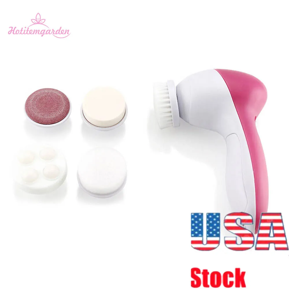 USA 5 in 1 Multifunction Electric Face Facial Cleansing Brush Spa Skin Care Massage Deep Cleans