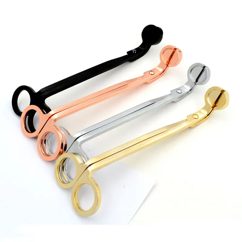 Stainless Steel Snuffers Candle Wick Trimmer Rose Gold Candle Scissors Cutter Candle Wick Trimmer Oil Lamp Trim scissor Cutter BH2367 TQQ