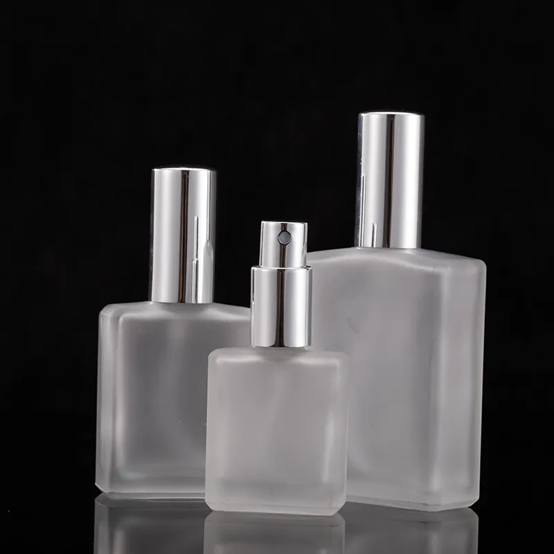 30/50/100ml Empty Refillable Perfume Bottle &Traveler Glass Spray Atomizer Transparent Frosted Perfume Bottle F2287