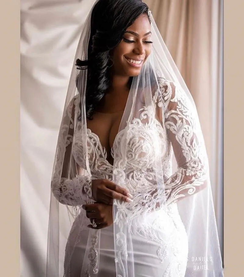 Corset Bridal Long Dress With Veil – ALBINA DYLA