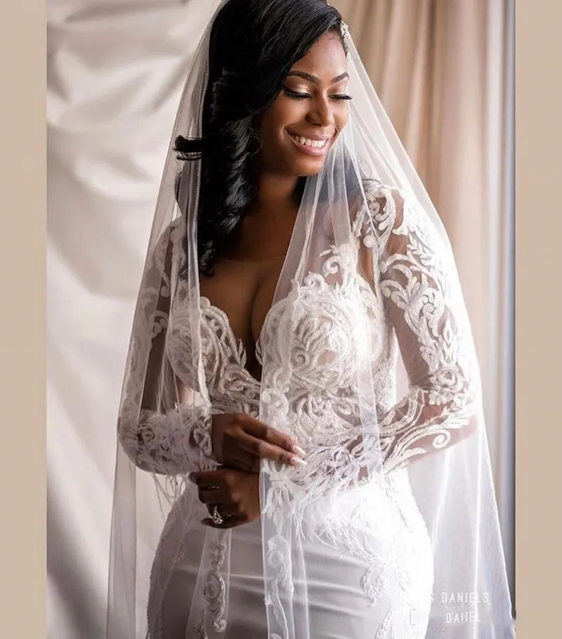 veils for long sleeve wedding dresses ALENA Wedding Dress