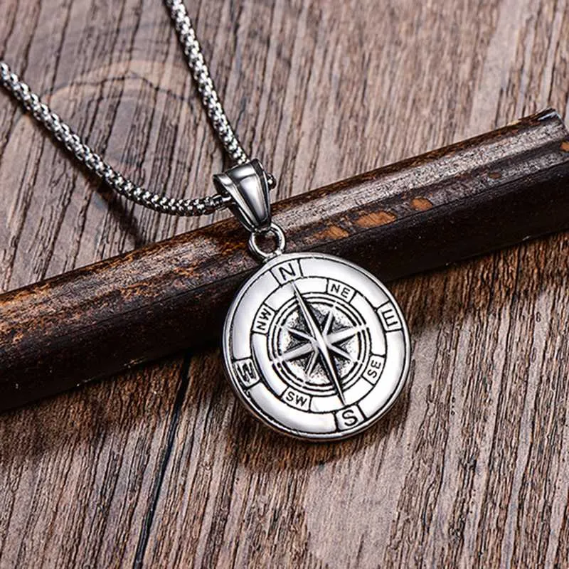 Personalized Mens Gold Steel Detailed Compass Engravable Pendant – The  Steel Shop