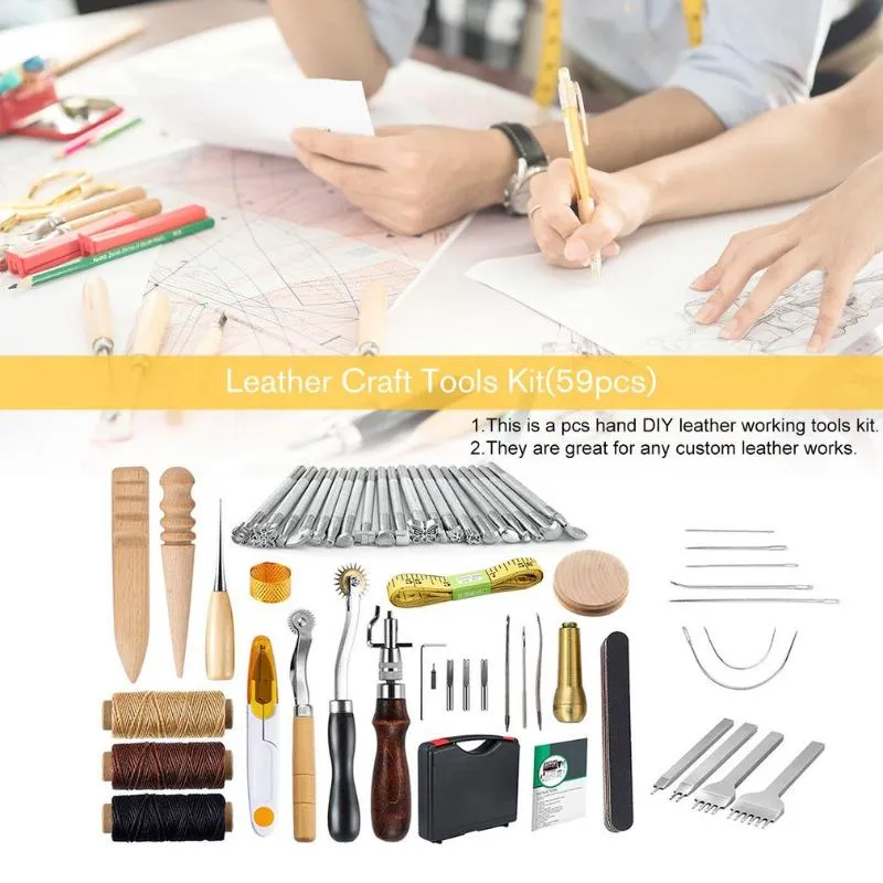 24pcs Leather Craft Tools Kit Hand Leathercraft Accessories Leather Making  Tool