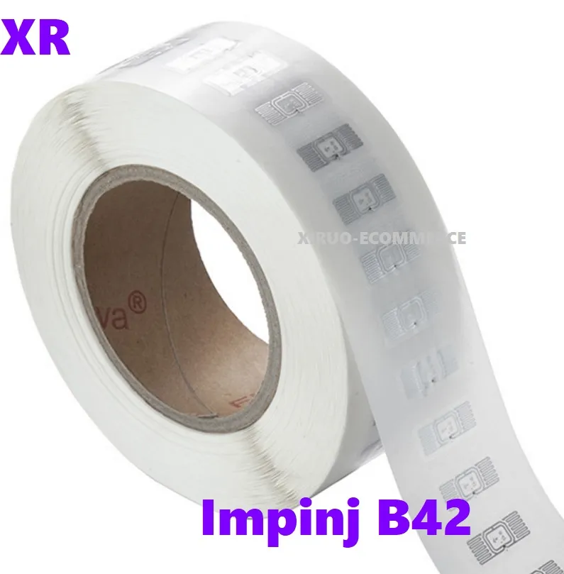 22 * 8mm Impinj B42ラベルM4Eチップ電子ラベルRFID UHFラベルの自己接着剤ステッカーRFIDパッシブタグ