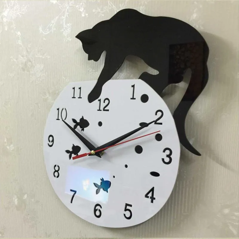Orologio Da Parete Orologio Al Quarzo Gatto Acrilico Specchio Reloj Pared  Horloge Ago Fai Da Te Clocks Soggiorno Arredi Moderni Orologi Adesivi 3D Da  20,21 €