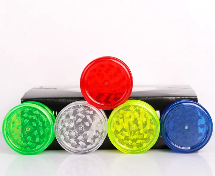 The latest Smoke grinder 6x2.6cm a pack of 12 three-layer plastic smoker grinder Acrylic shredded tobacco smoking tool