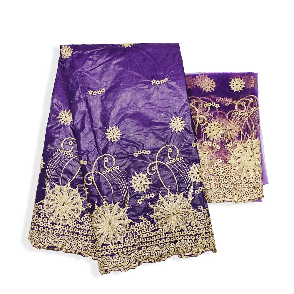 Tissu Dentelle Africaine Xt195 En Tulle Français Brodé - France