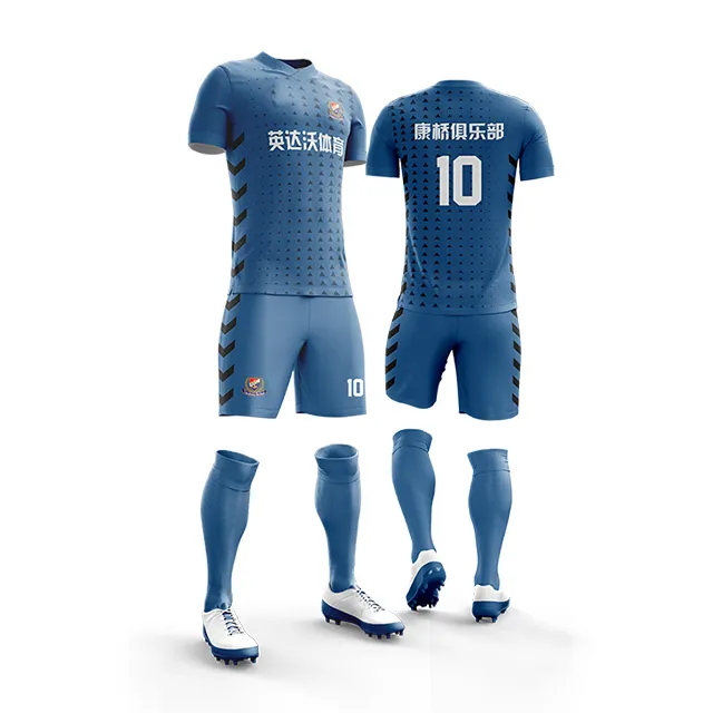 New Adult Soccer Training Jersey Set Blank College Tracksuits Breathable Football Jerseys