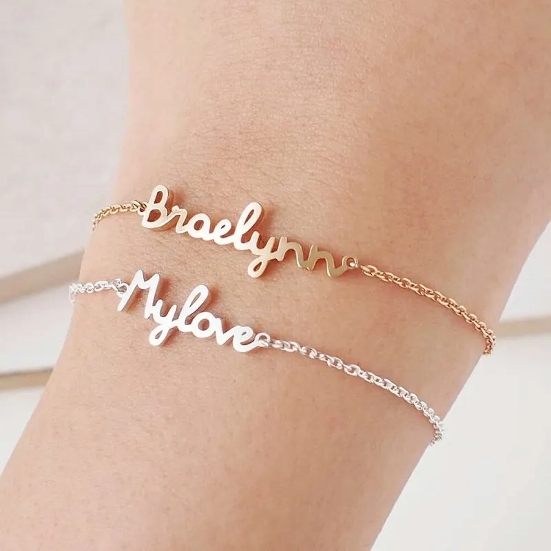 custom name bracelet for women luxury designer customize letters bracelets gold silver rose gold jewelry family friends couple gf love gift
