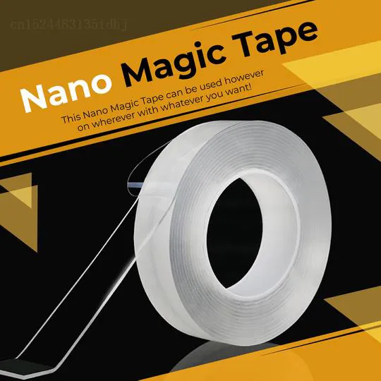 Cinta mágica nano stick de gel doble cara, reutilizable