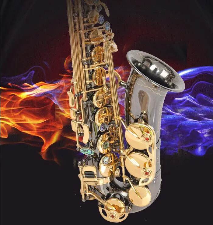 Saxophone modèle français Alto Saxophone Eb Instrument de musique noir Nickel or Saxophone avec étui professionnel gratuit