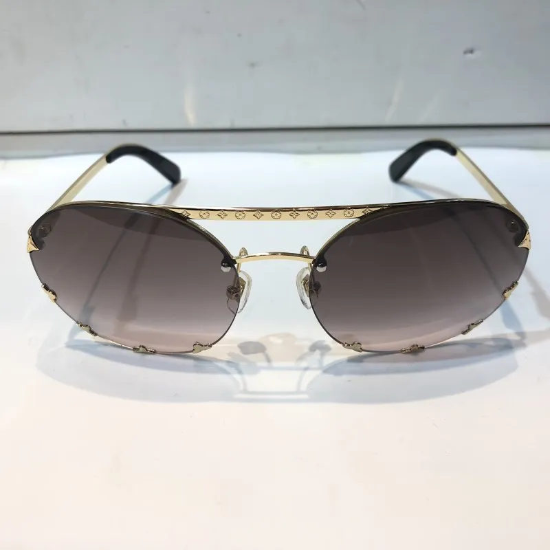 Luxo- 0960 Óculos de sol Homens Mulheres Moda Design Oval Proteção UV Lente Revestimento Espelho Lente Sem Moldura Cor Banhada Quadro Venha Wit168p