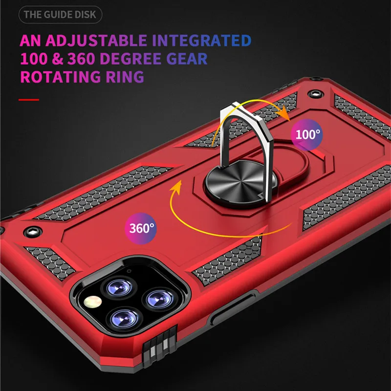 Ring Houder Telefoon Gevallen Voor iPhone 15 14 Pro Max LG Stylo 7 Aristo 6 Moto G Play 2023 Power 5G Stylus G200 Edge 20 G22 G52 G31 G60S E40 Magnetische Standable Armor Back Cover