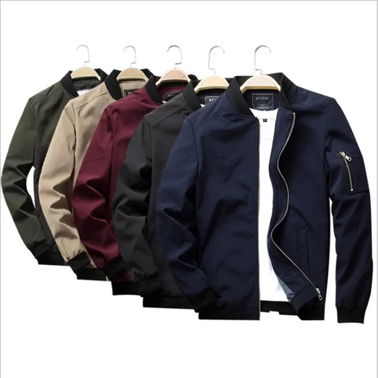 Men's Jackets Bomber Jacket Vintage Men European Style Plus Size Casual Fashion Style with 5 Colors Asian Size