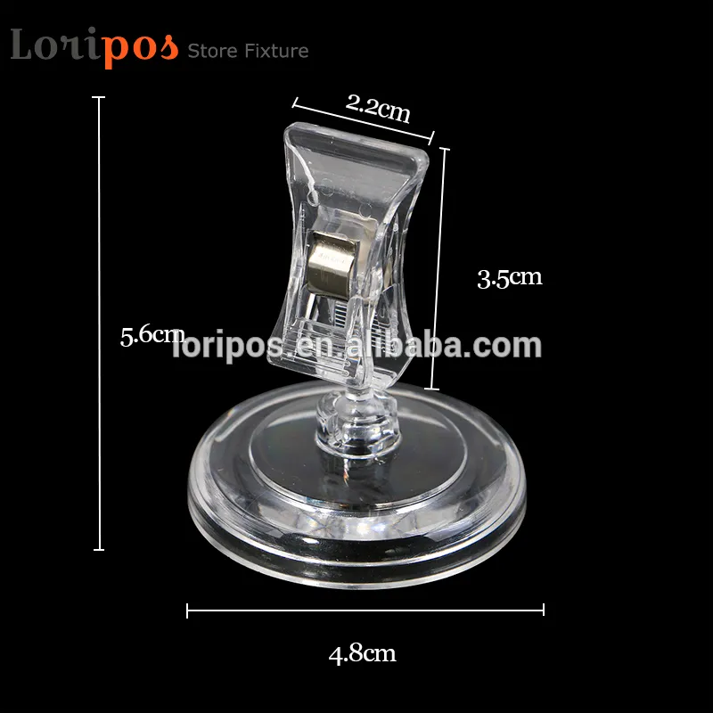 Black Clear Ps Plastic Sign Clip Label Holder Stand Wedding Table Desk Name Number Card Price Tag Picture Riser Display Rack