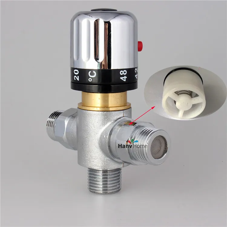 Thermostatic Mixing Valve, DN20 Brass Thermostatic Mixing Valve For Hot And Cold Water 3 Way - View #7