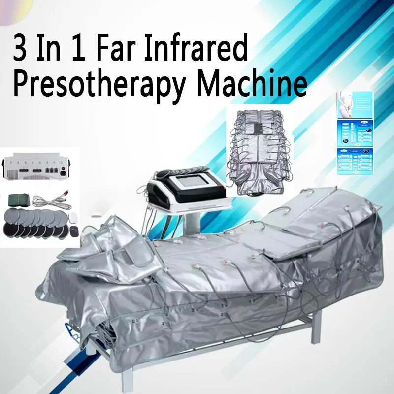 Andere schoonheidsapparatuur 3 in 1 afslankmachine ver infrarood sauna presoterapia tientallen ems machine lymfedrainage slank elektrostimulatie-instrument