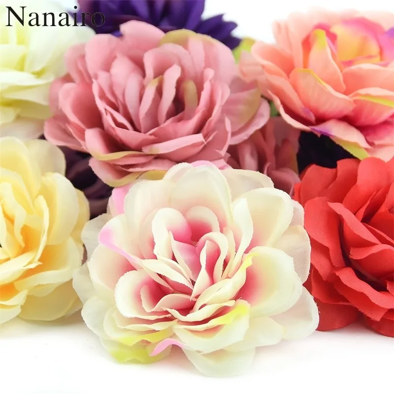 100st 7cm Rose Artificial Silk Rose Flowers Wall Heads for Home Bröllop Dekoration DIY Wreath Tillbehör Craft Fake Flower C18112601