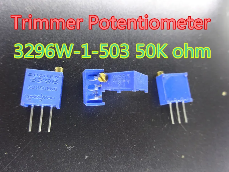 10pcs/lot Trim Pot Trimmer Potentiometer 3296W-1-503 3296W 503 50K ohm in stock