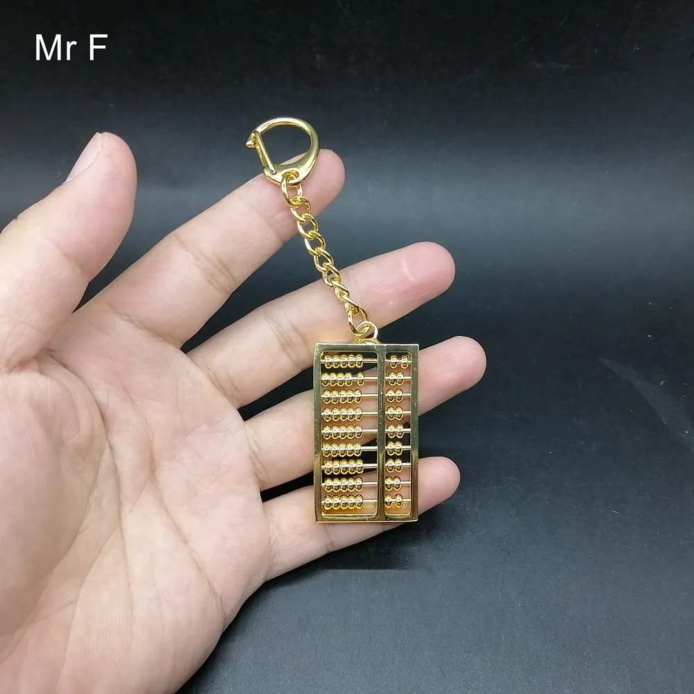 Kinesisk kultur samling hobby kopparmetall modell leksak nyhet mini abacus aritmetiska matematik beräkning verktyg pedagogisk leksak
