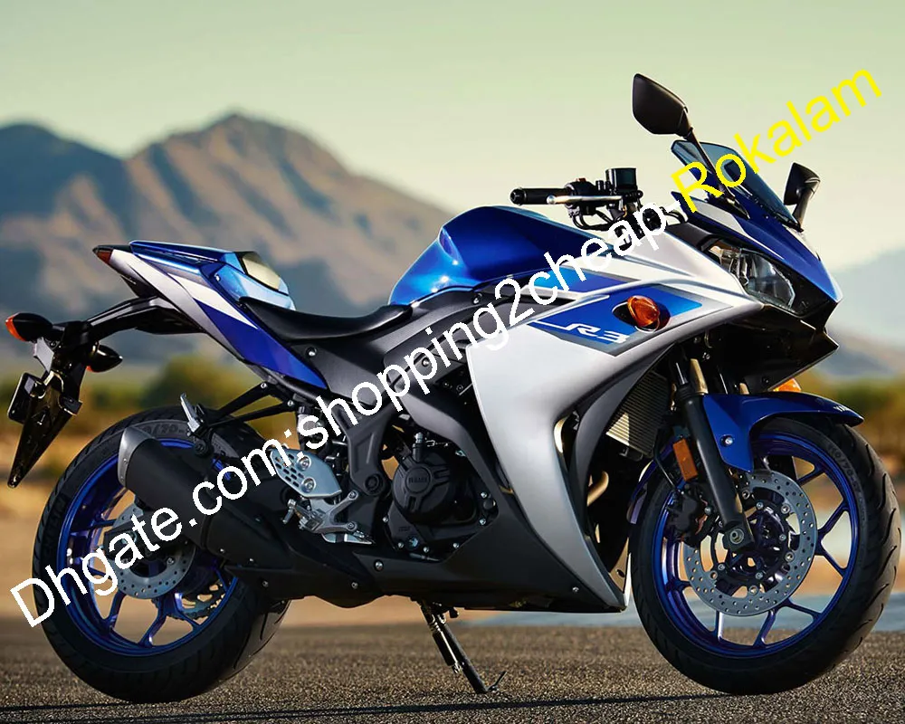 Cowling R3 R 3 2015-2017 Zestaw Fairings dla Yamaha R25 R 25 15 16 17 Białe czarny niebieski nadwozie Abs Abs Fairing