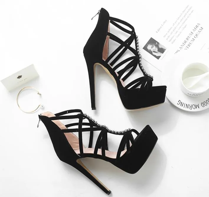 2019 New Summer Super High Heels Sexy Nightclub Fine Heel