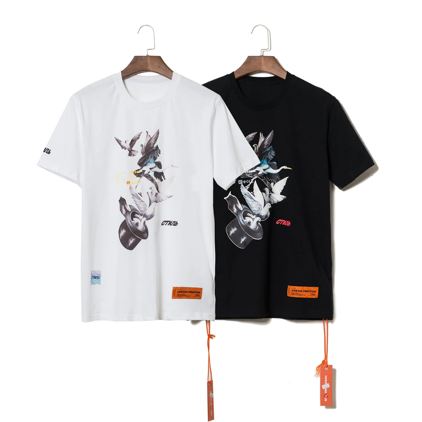 19SS Heron Preston Couple Tshirt Designer Fashion Casual Tshirts Classic HP Crane Wildt Shirt
