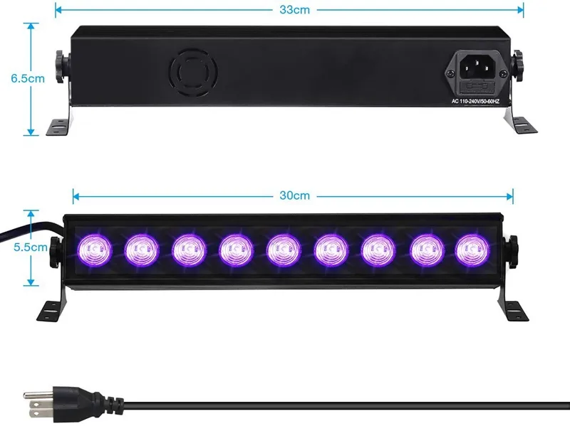 LED UV Black Light Fixtures,DJ Equipment,30cm Black UV Light Bar 24 LED  Strip Lights Party Club Stage Blacklight Halloween Home Decor