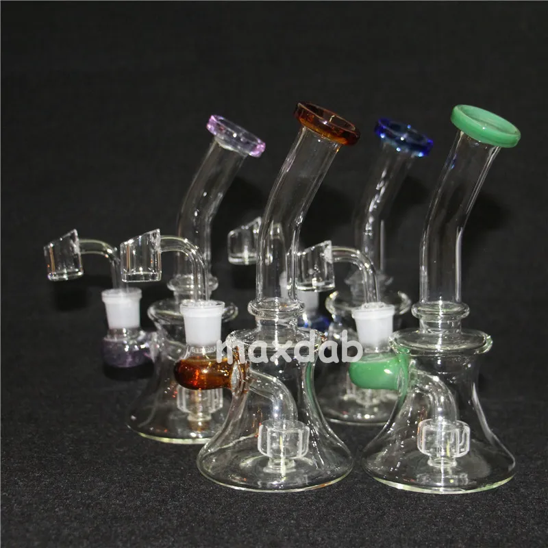 hookahs 7.4" glass beaker bongs water pipe oil rigs pipes bubbler bong dabber tool for wax