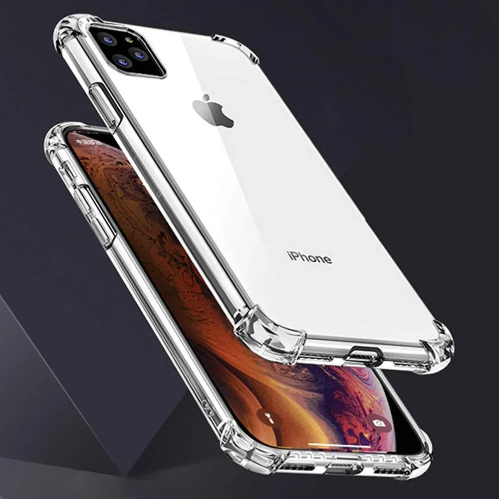 Super anti-knock zachte cases tpu transparant Clear Phone Case Protect Cover schokbestendig voor iPhone 13 12 Mini 11 Pro Max X XS Note10 Mate 30 Pro