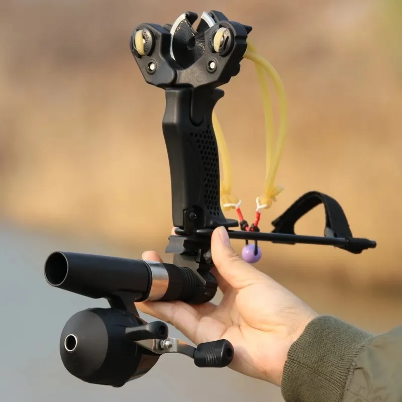 High Quality Hunting Fishing Wrist Slingshot With Fishing Reel