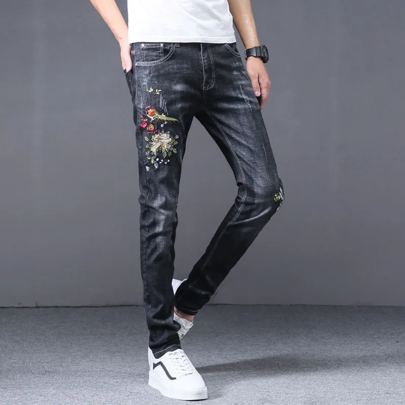 Pantalones Vaqueros Pants Pegados Para Hombre Pantalones Vaqueros