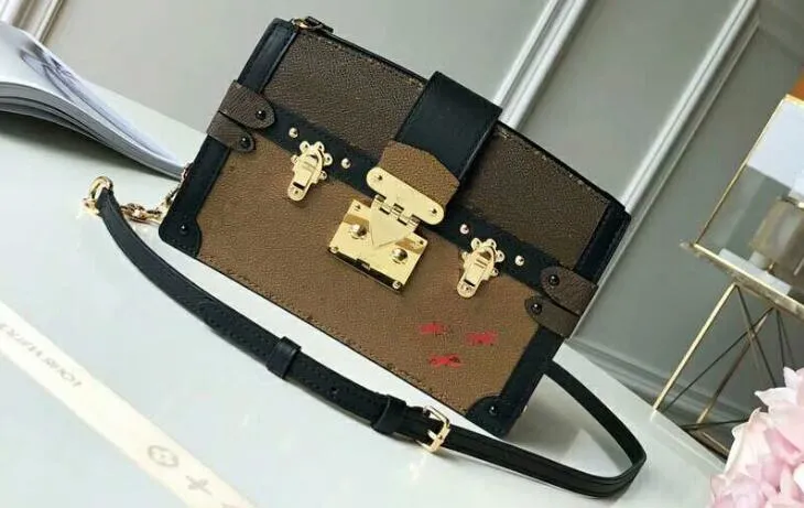 Frauen 5A M43596 20 cm Trunk Clutch Reverse Canvas/￉pi Leder Umhängetasche mit Staubbeutel + Box DHL Kostenloser Versand