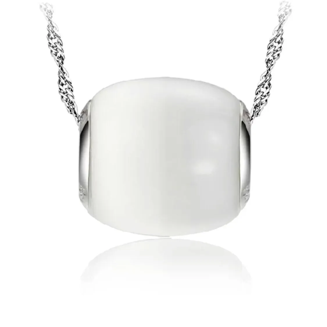 opal hänge halsband grossist smycken billiga pläterade silver kedjor halsband