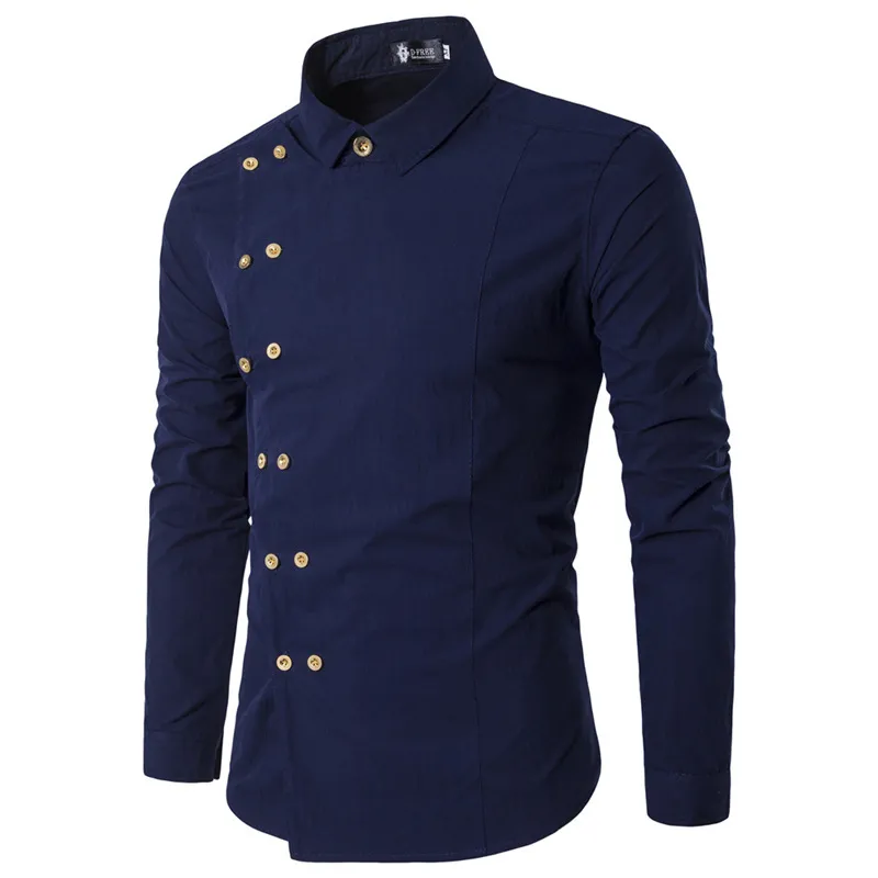 High Quality New Mens Shirt Fashion Double Breasted Designer